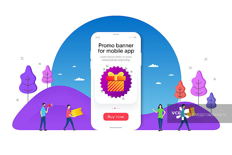 手机促销礼品盒折扣banner贴纸图片素材