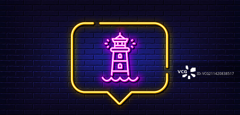 灯塔线性图标：探照灯塔标志图片素材