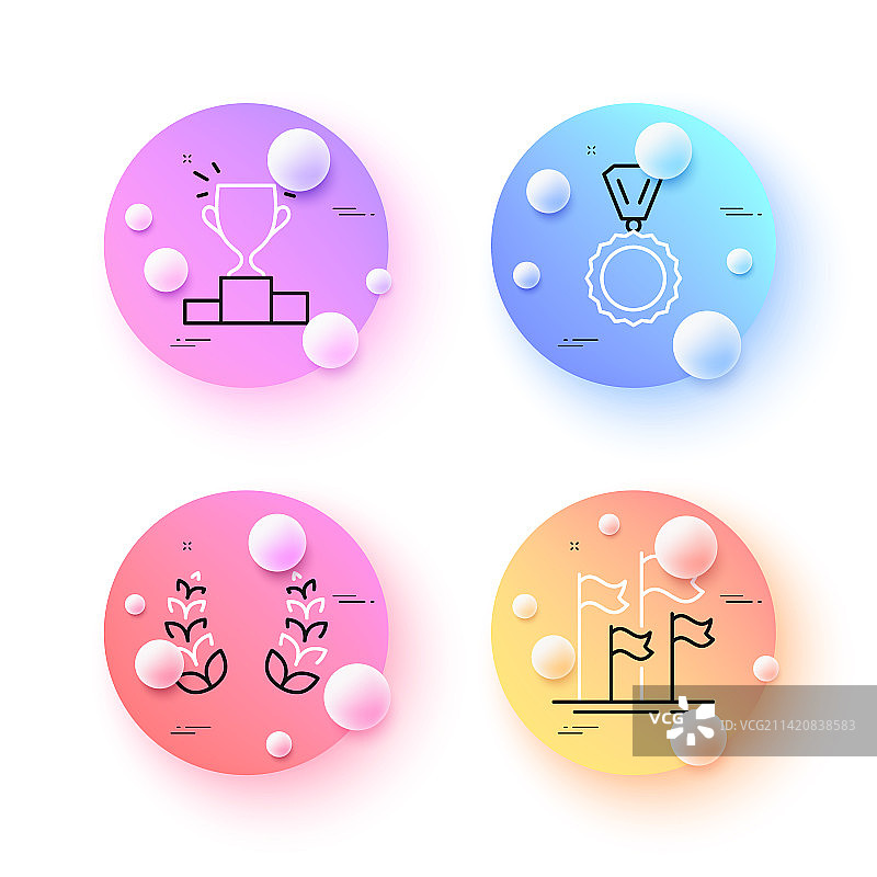 领奖台桂冠和简约奖牌图片素材