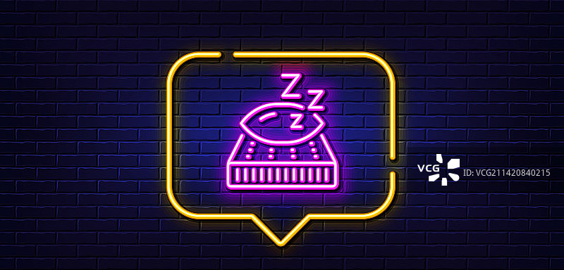 床垫线条图标：夜晚睡眠床休息标志图片素材