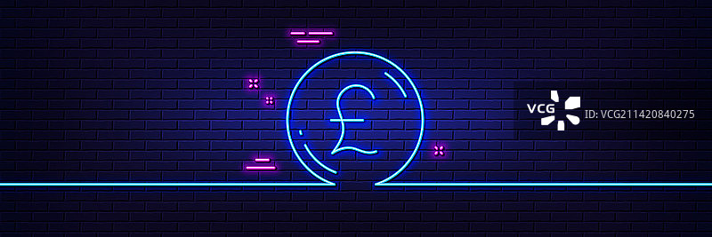 英镑货币符号霓虹灯图标图片素材