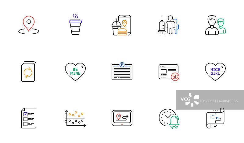 情侣更新文档点状图线性图标图片素材