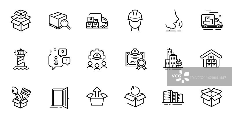 搜索包裹和批发商品轮廓图片素材