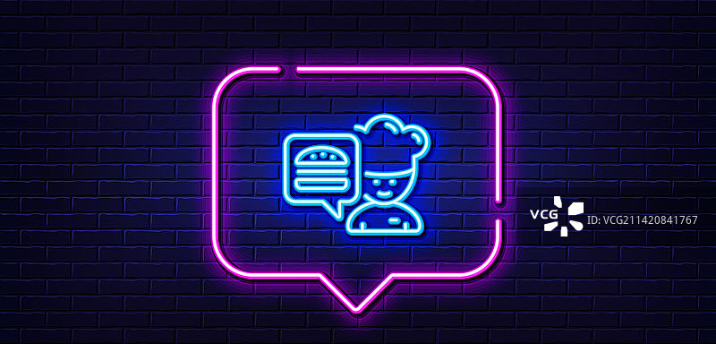 厨师线条图标与汉堡标志图片素材