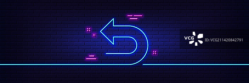 撤销箭头线条图标左转霓虹灯图片素材