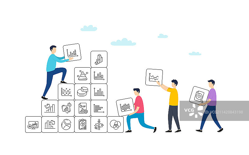 图表和示意图线性图标3D图表图片素材