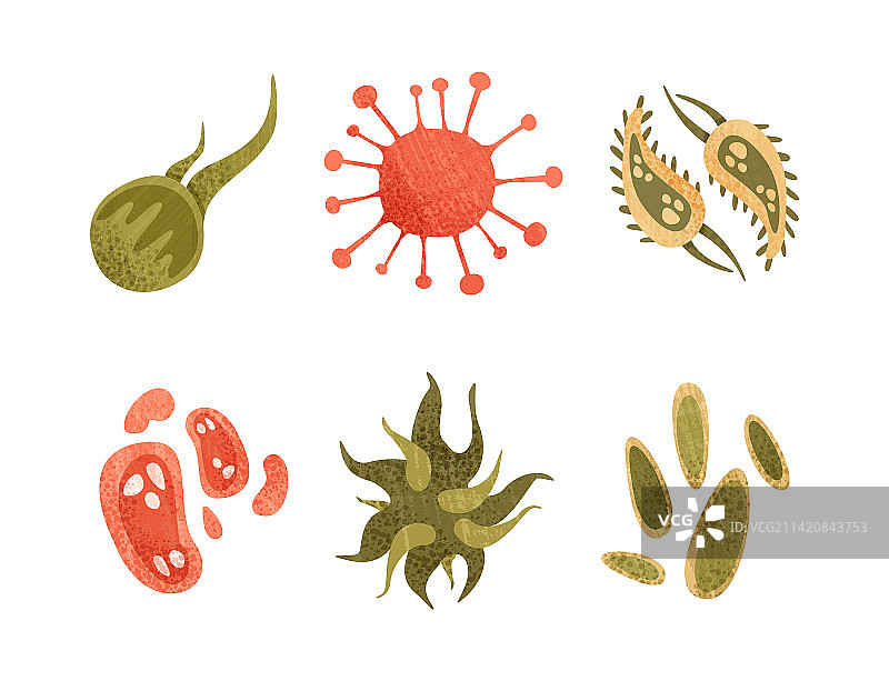 色彩鲜艳的细菌和微生物图片素材