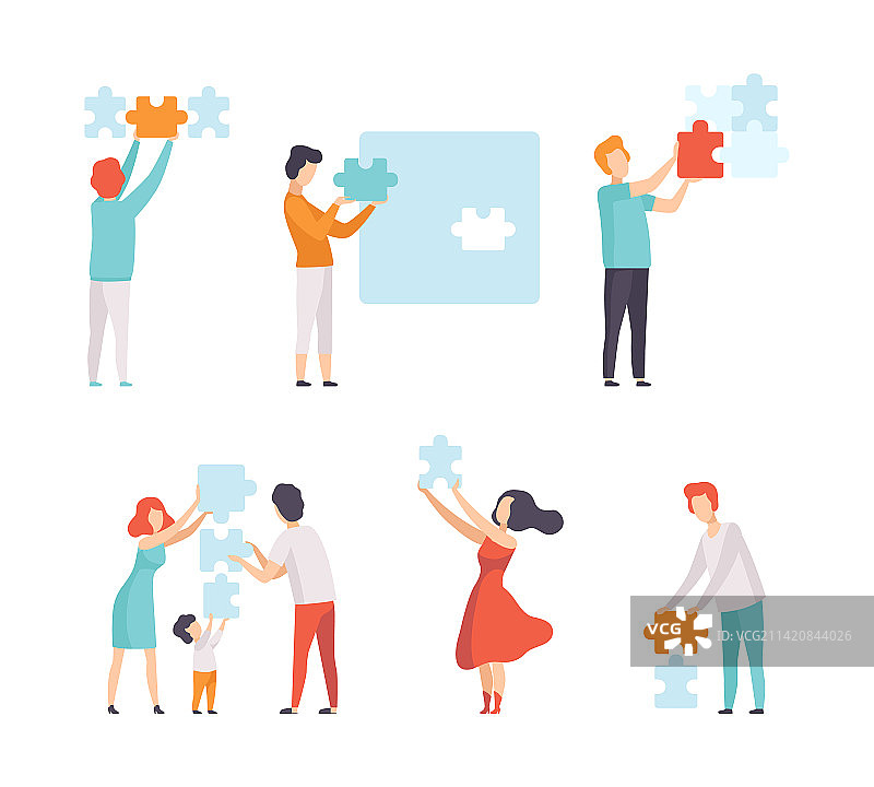 人物角色拼接拼图图片素材