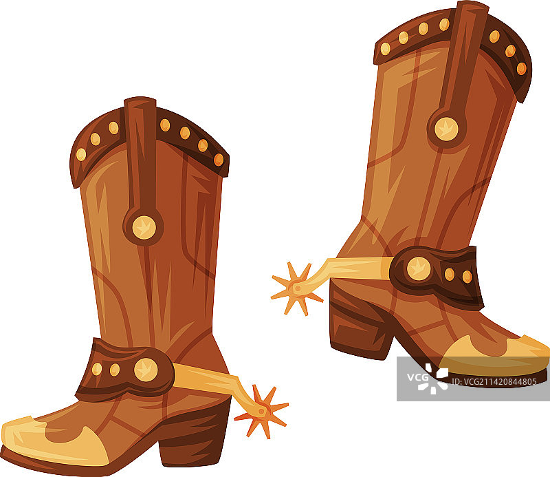 狂野西部牛仔皮靴图片素材