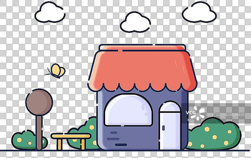 mbe风路边可爱小房子图片素材