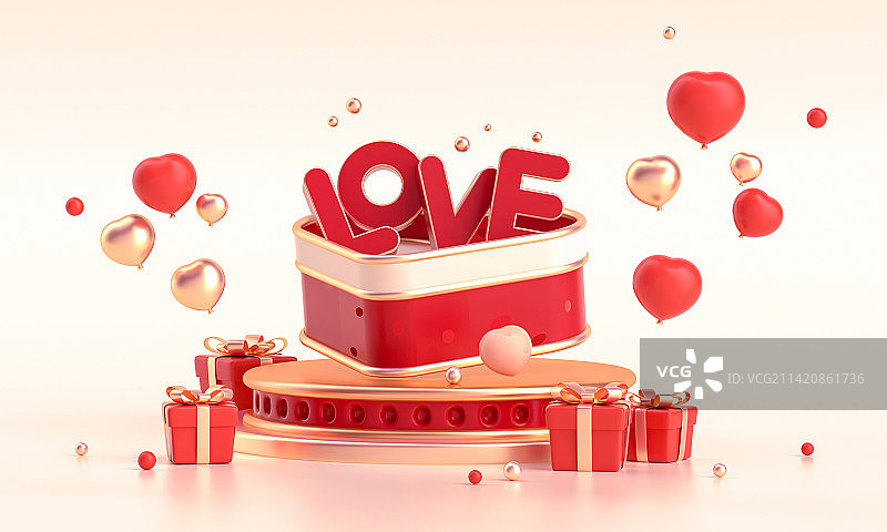 3D情人节浪漫海报图片素材