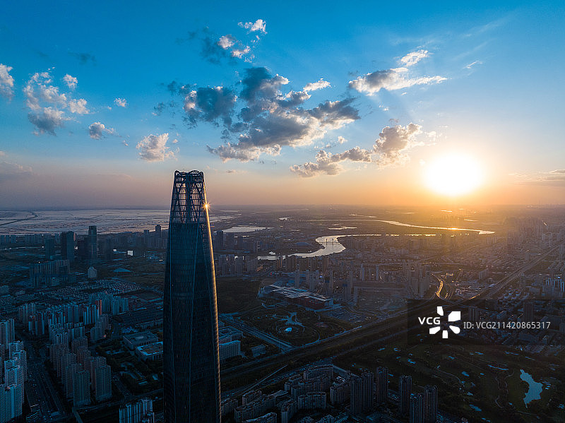 航拍天津市滨海新区图片素材