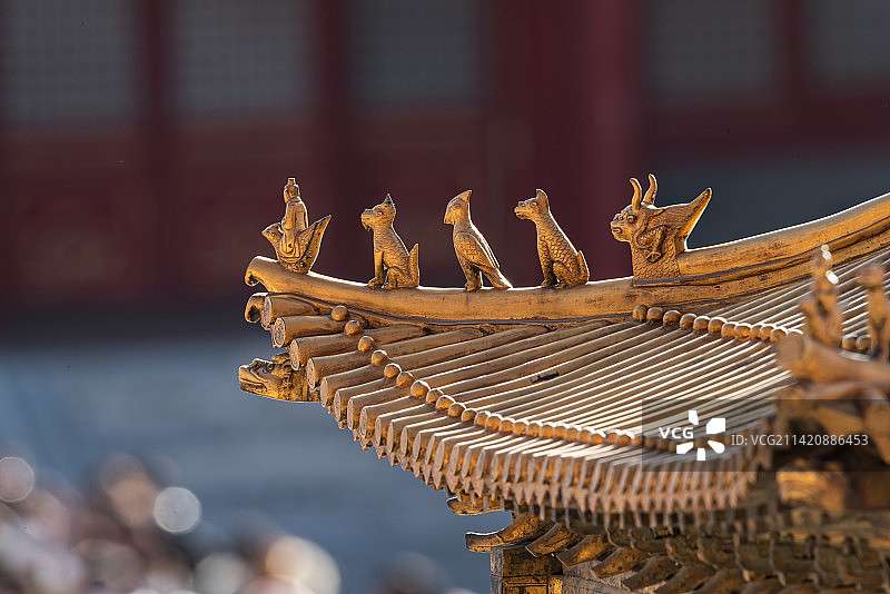 故宫江山社稷亭的脊兽图片素材