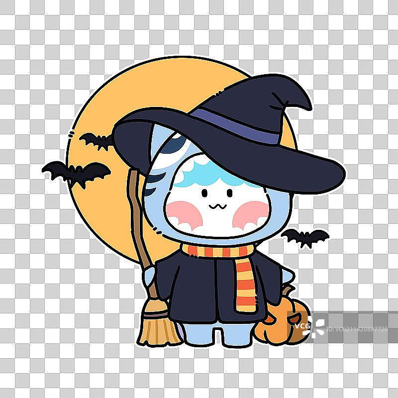 万圣节女巫插画元素图片素材