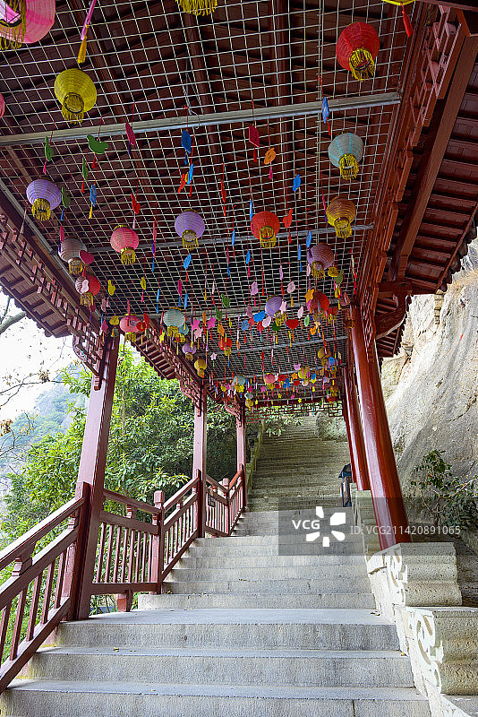 建德大慈岩悬空栈道图片素材