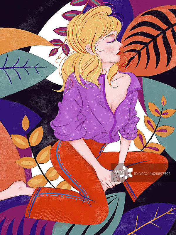 女人女孩姑娘女子人物插画图片素材