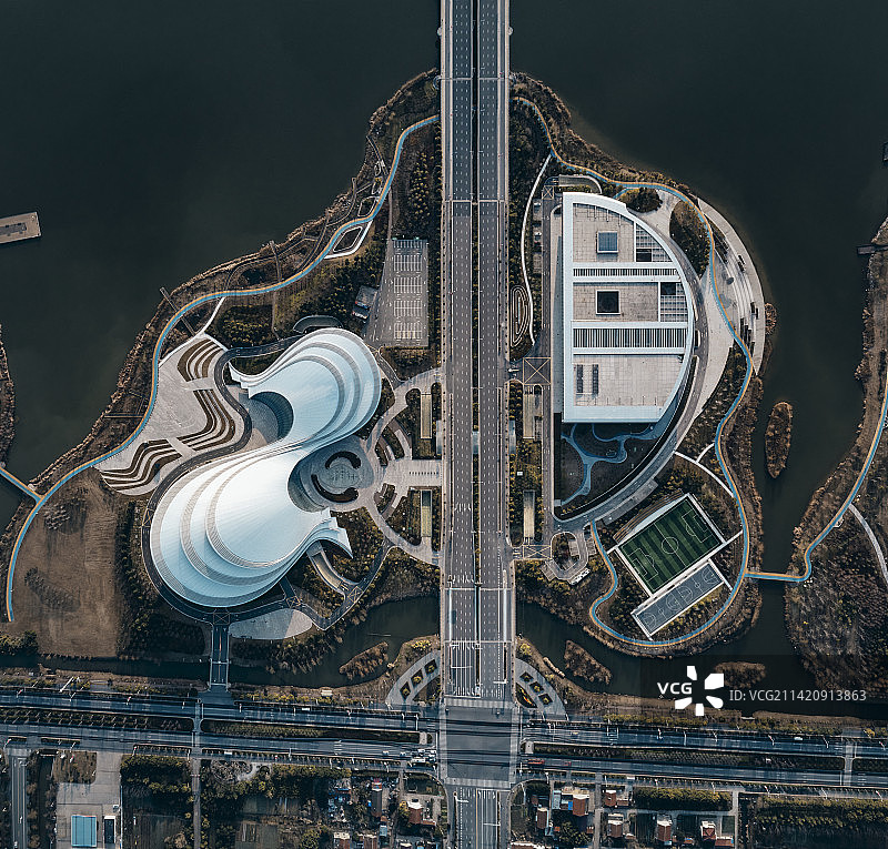 俯瞰蝶湖图片素材