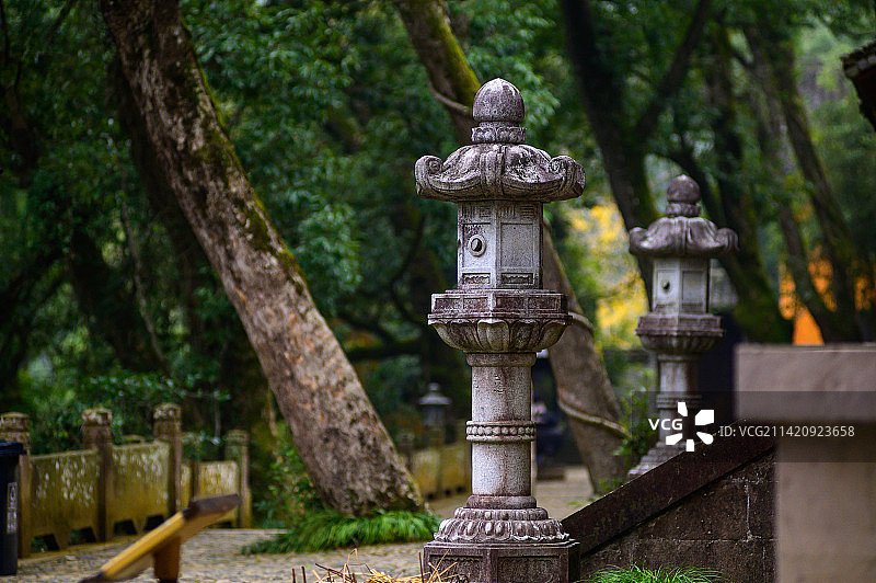 国清寺，位于浙江省台州市天台县城关镇，1400年低调古寺，不收门票小众清幽，是天台宗发源地图片素材