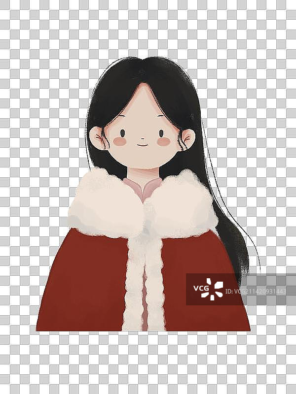 古风汉服斗篷披风女生图片素材