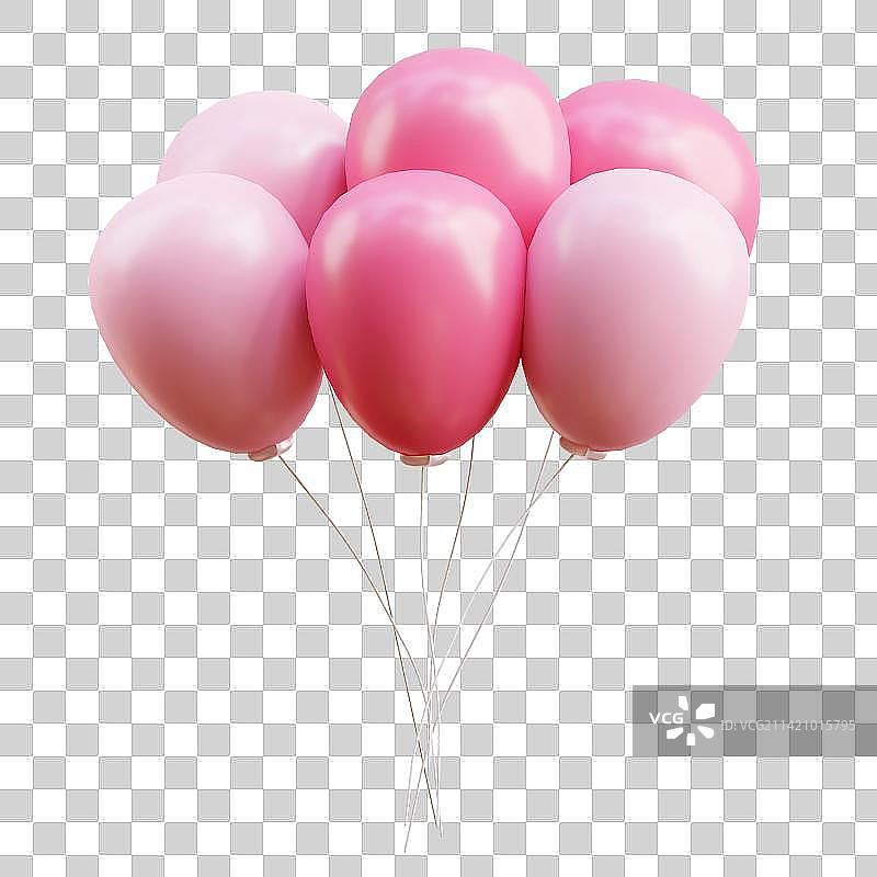 情人节粉色告白气球，卡通3d，免抠图片素材