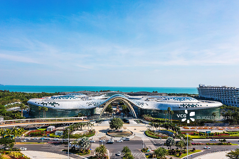 海南省三亚市海棠区海棠湾中免三亚国际免税城航拍图片素材