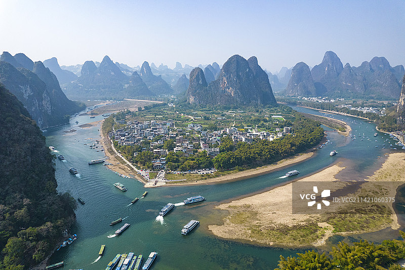 广西桂林兴坪漓江风光图片素材