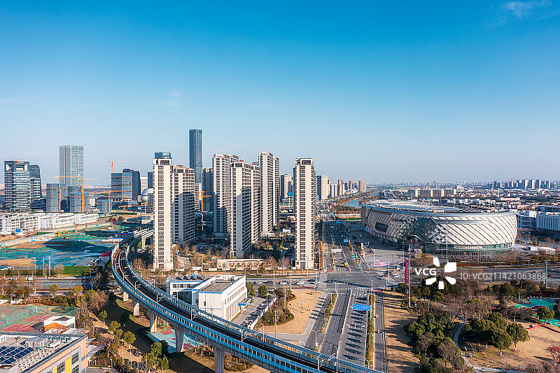 江苏苏州相城区城市航拍图片素材