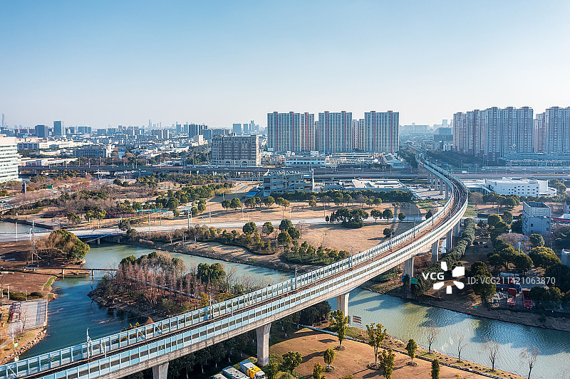 江苏苏州相城区城市航拍图片素材