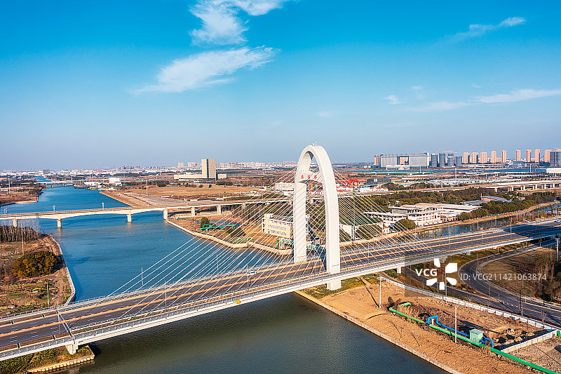 江苏苏州相城区城市航拍图片素材