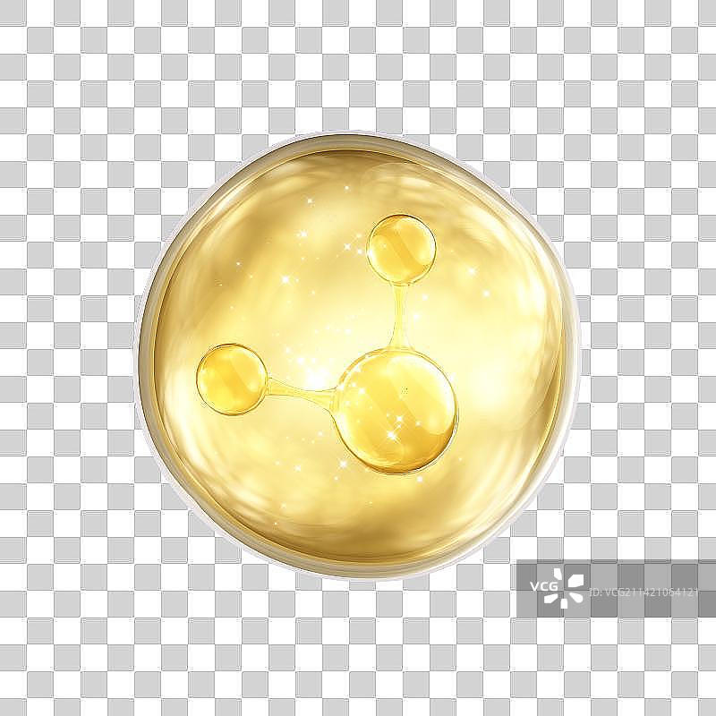 3D渲染的微观世界里的分子结构图片素材