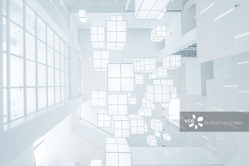 贵阳市观山湖区商务建筑内部创新灯光图片素材