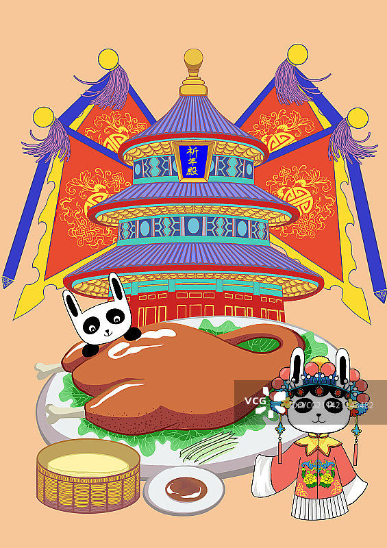 北京祈年殿烤鸭图片素材