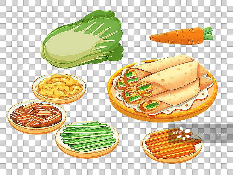 春天春分节气美食春饼和食材图片素材