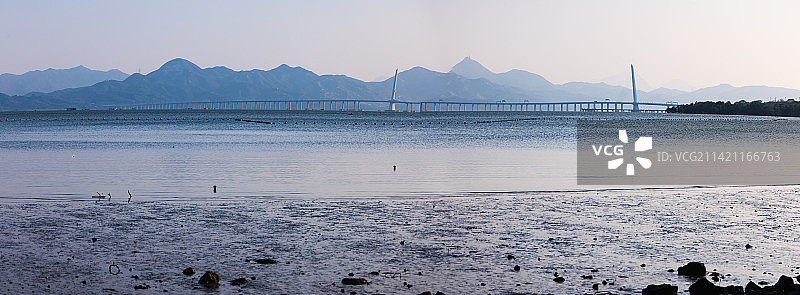 深圳湾跨海大桥全景图片素材