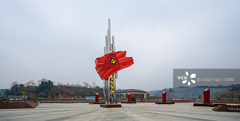 安徽省六安市金寨县，中国第二大将军县，中共鄂豫皖区委员会旧址图片素材