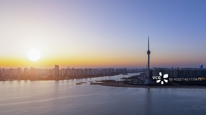 山东省临沂市沂河三河口风景图片素材