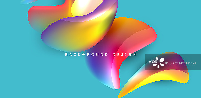 漂亮的液体形状与流体颜色抽象图片素材