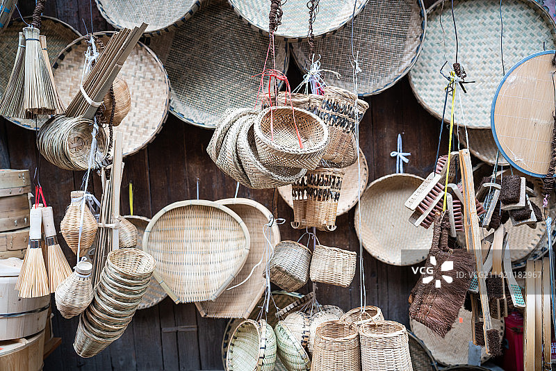 古镇竹制品商店图片素材