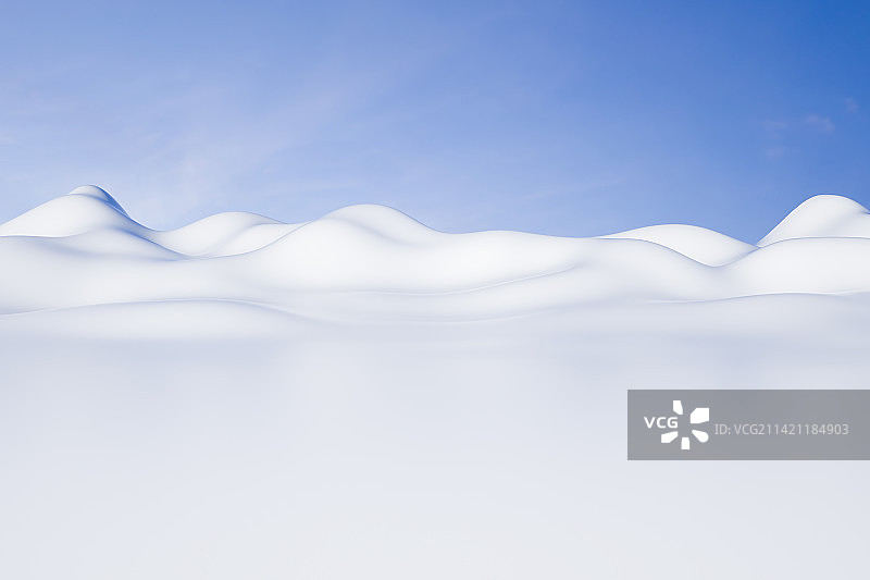 3D渲染简约抽象山空间背景 晴朗天空图片素材