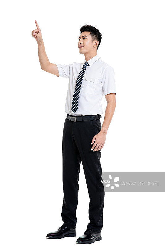 穿短袖白衬衫的年轻商务男士图片素材