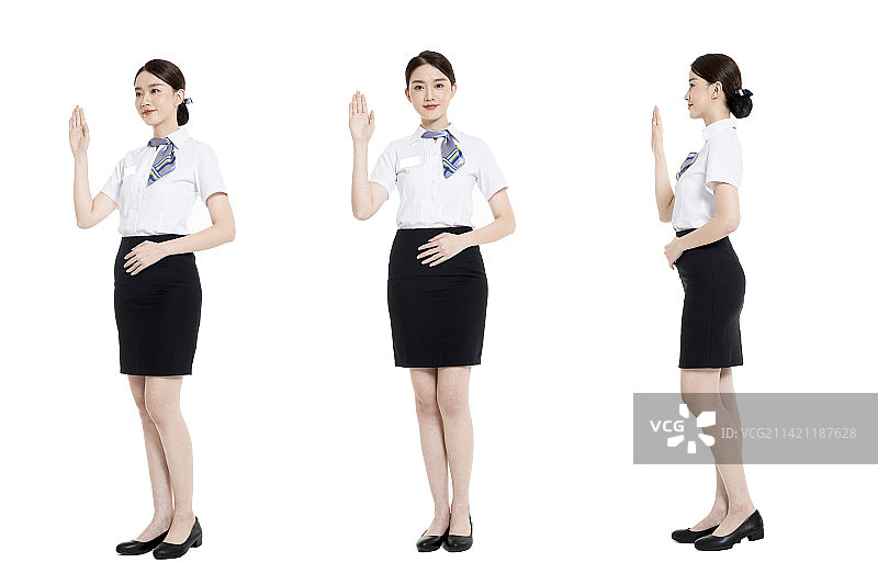 年轻的商务女士身着白色短袖衬衫图片素材