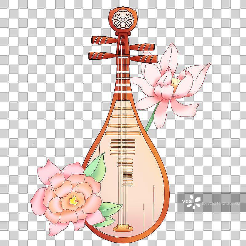 免抠元素乐器琵琶国潮风图片素材