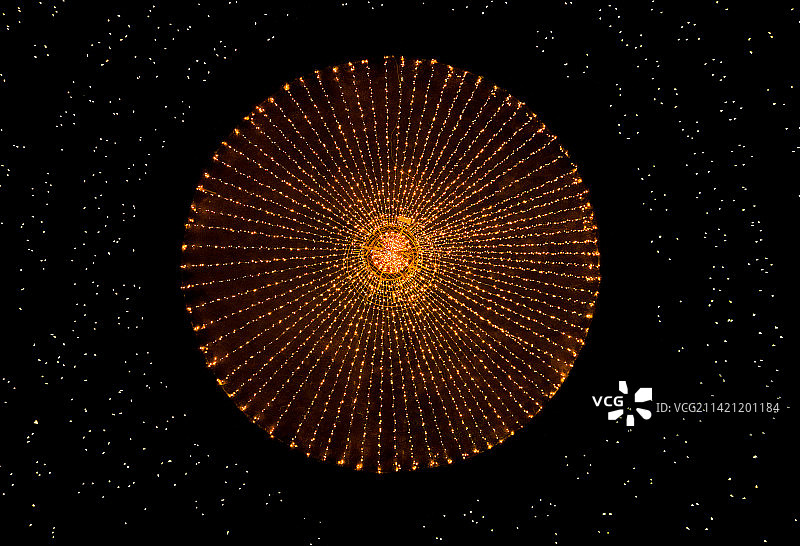 高视觉俯瞰圆形灯光图案图片素材