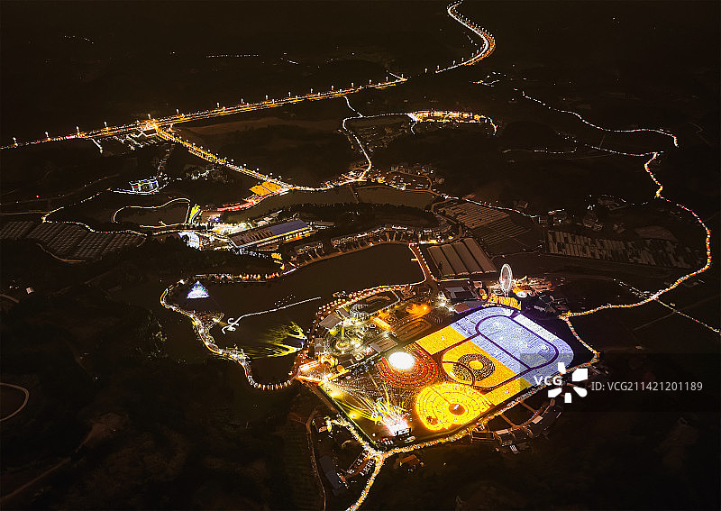 乡村夜色延时景观图片素材