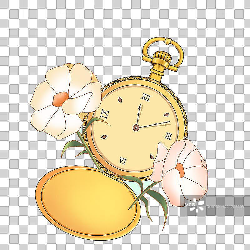 免抠元素复古怀表国潮风图片素材