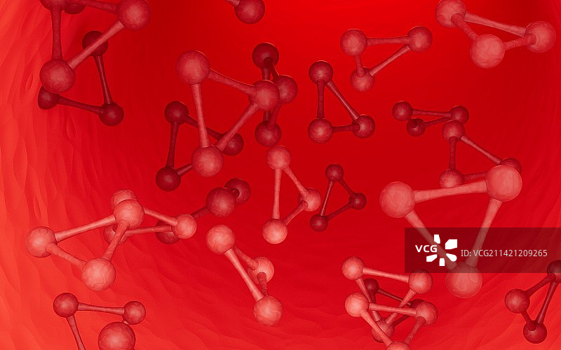 生物分子与血小板科技概念3D渲染图片素材