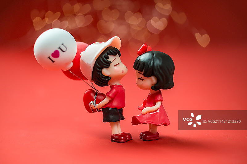 情人节、七夕节，人偶情侣求婚告白图片素材