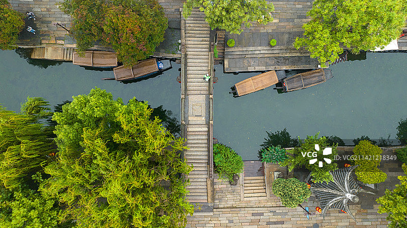 浙江嘉兴4A级景区梅花洲，这里不但有1500年历史的石佛寺、千年银杏树、还有几十栋明清老宅院图片素材