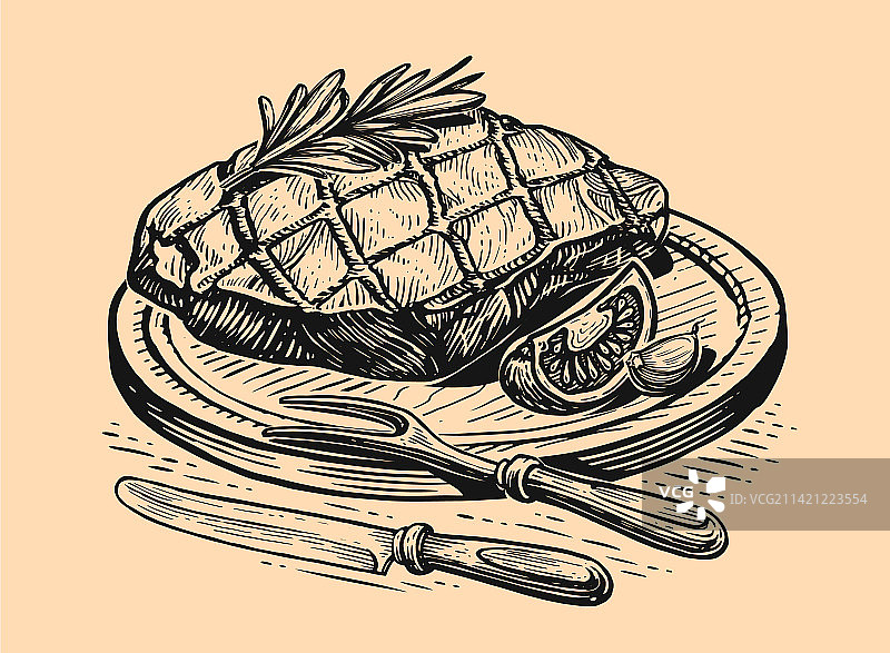 烤制牛肉小牛排图片素材