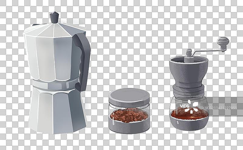 咖啡器具肌理风免抠元素图片素材